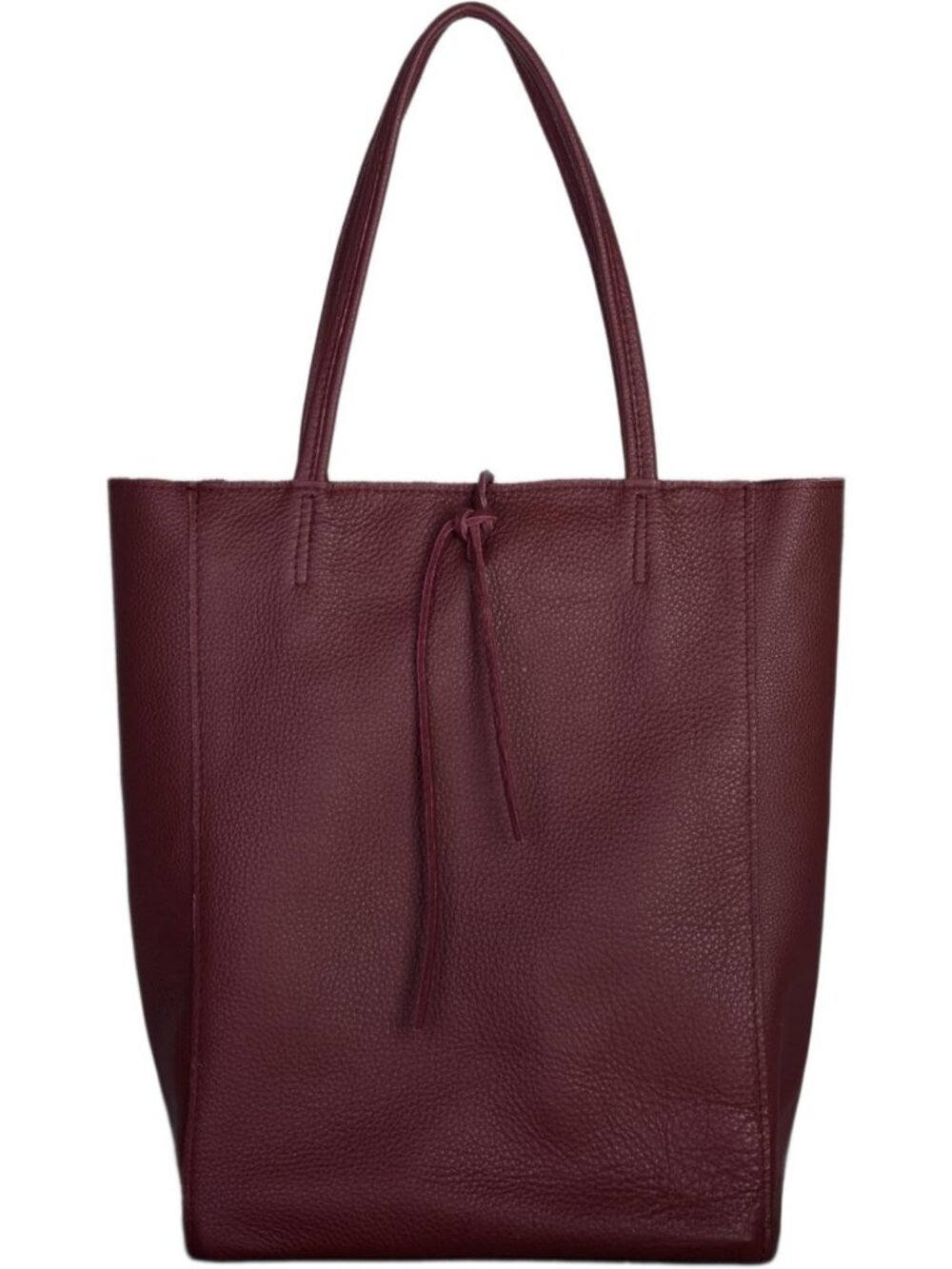 Stylish Large Burgundy Italian Leather Tote Bag for Women - Slouchy Design